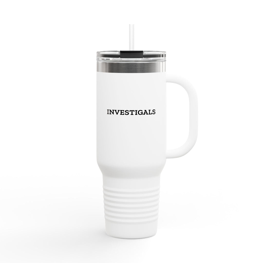 Investigal 40oz Insulated Travel Mug — Large Stainless Steel Tumbler with Straw & Handle