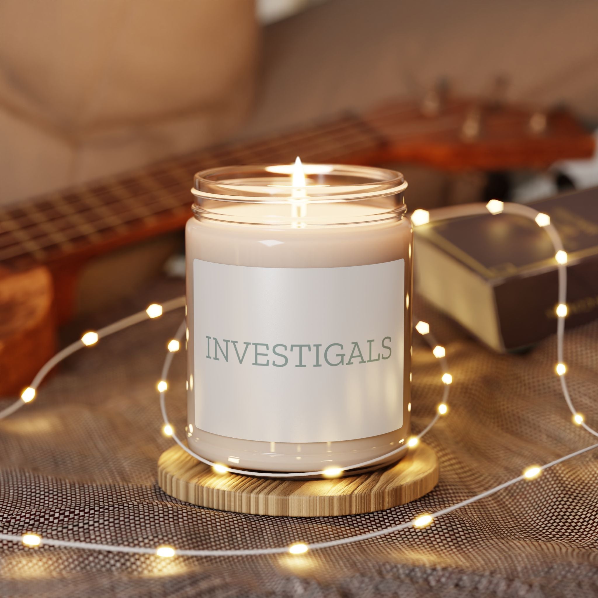 Investigate Scented Soy Candle — 9oz "INVESTIGAL" Jar Candle for Cozy Focus & Study Gifts