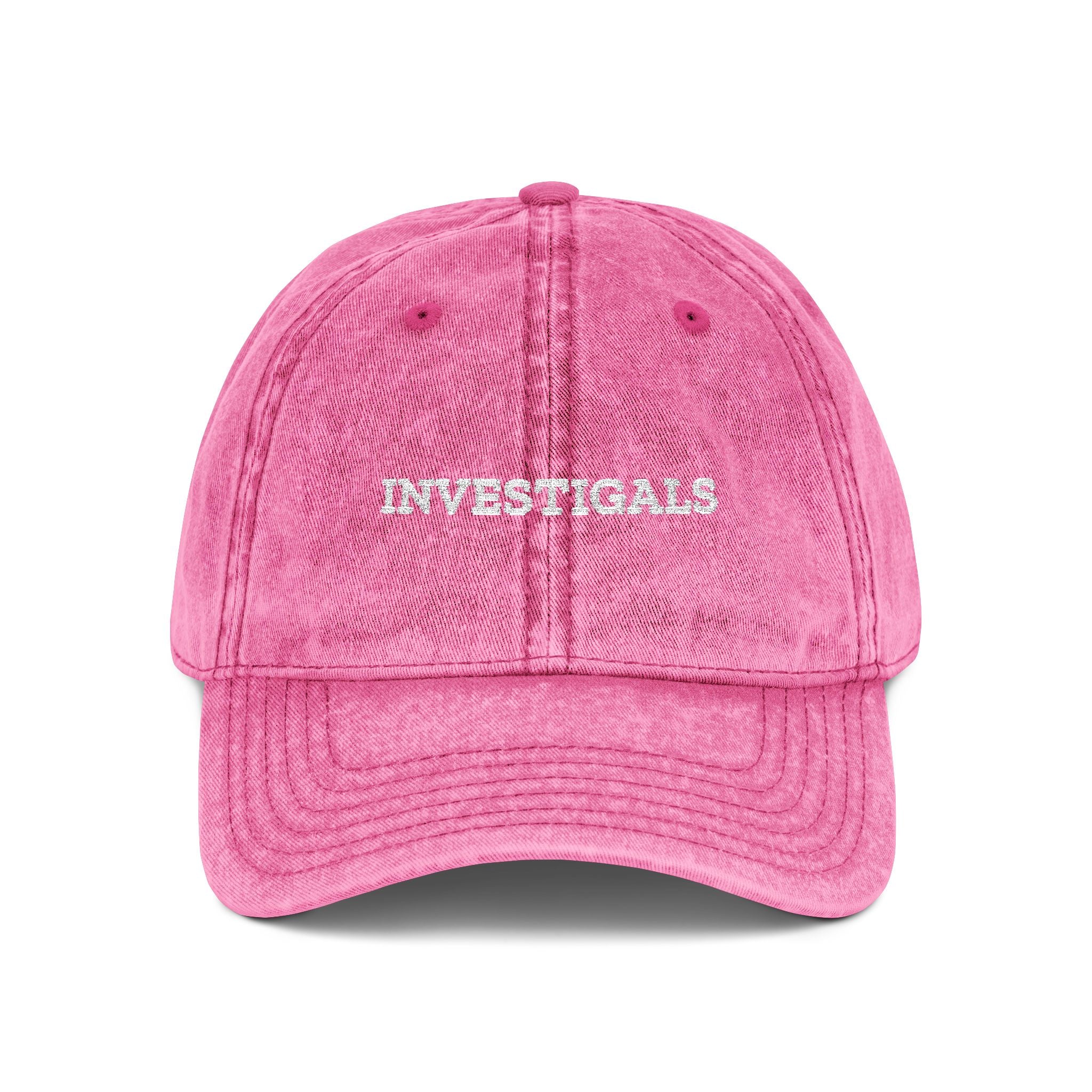 Vintage Embroidered Cap — "INVESTIGALS.COM" Cotton Baseball Hat
