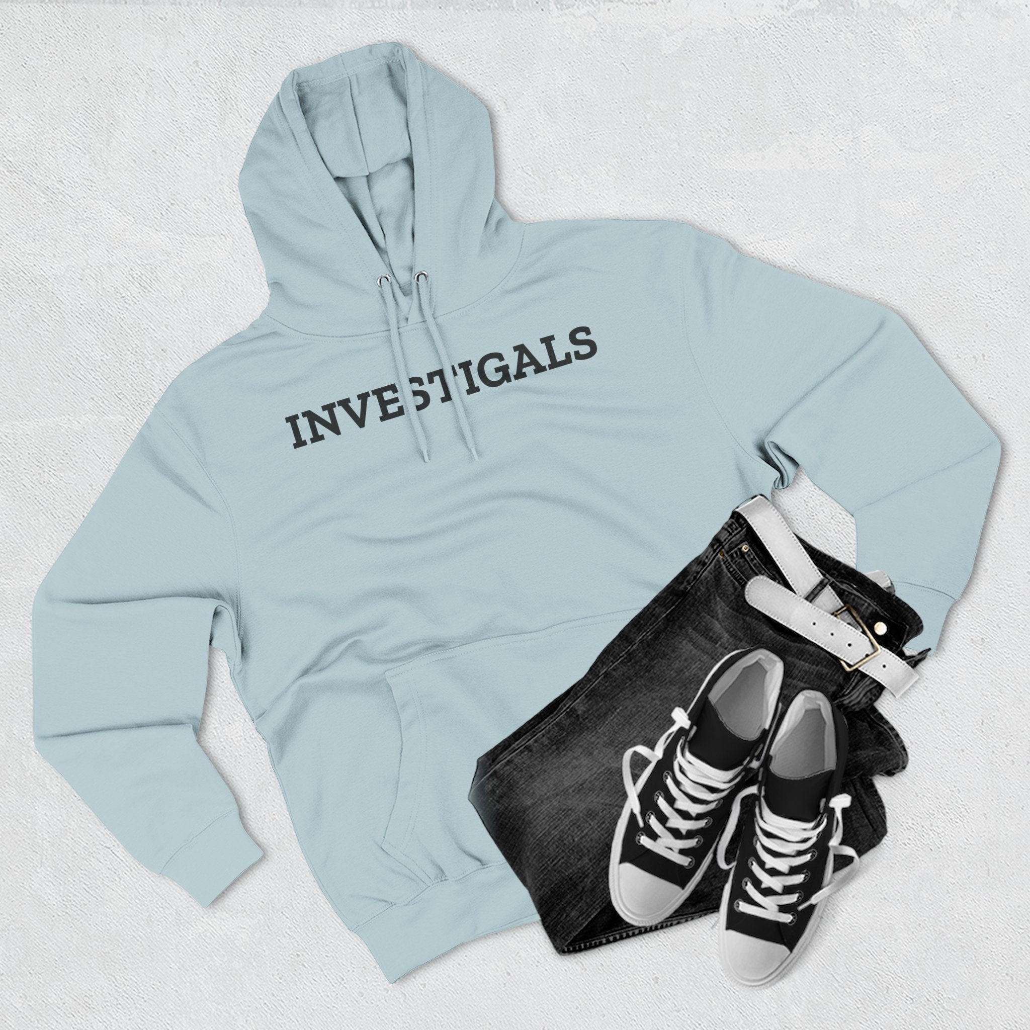 Investigals Hoodie — Minimal Script Logo Fleece Pullover