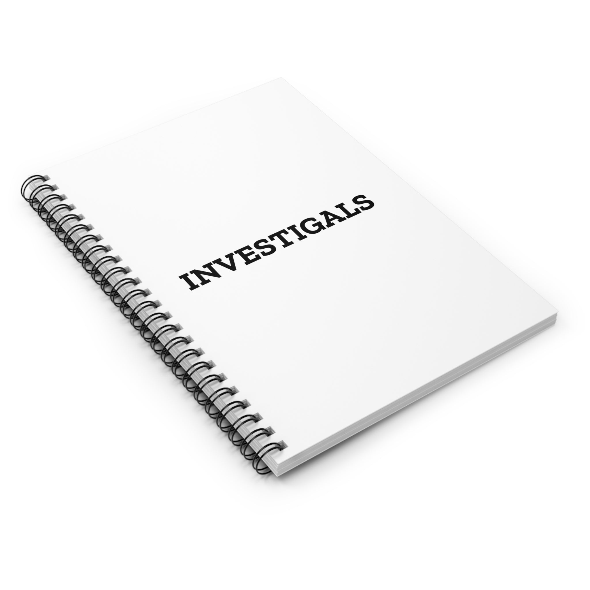 Investigative Spiral Notebook — "INVESTIGAL" Bold Ruled Journal