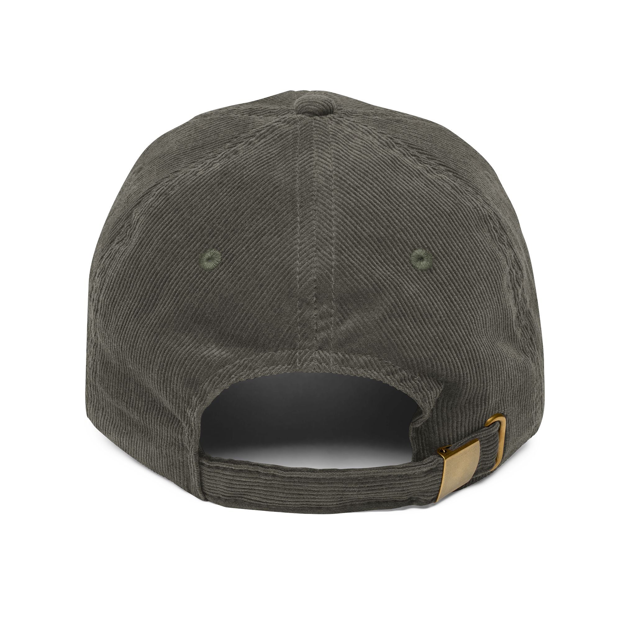 Embroidered Vintage Corduroy Cap — Classic Olive Dad Hat