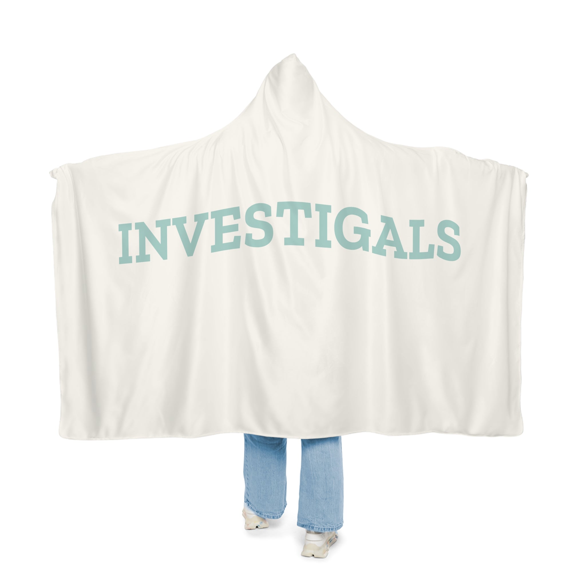 Hooded Blanket – “INVESTIGALS” Cozy Snuggle Throw for True-Crime Fans
