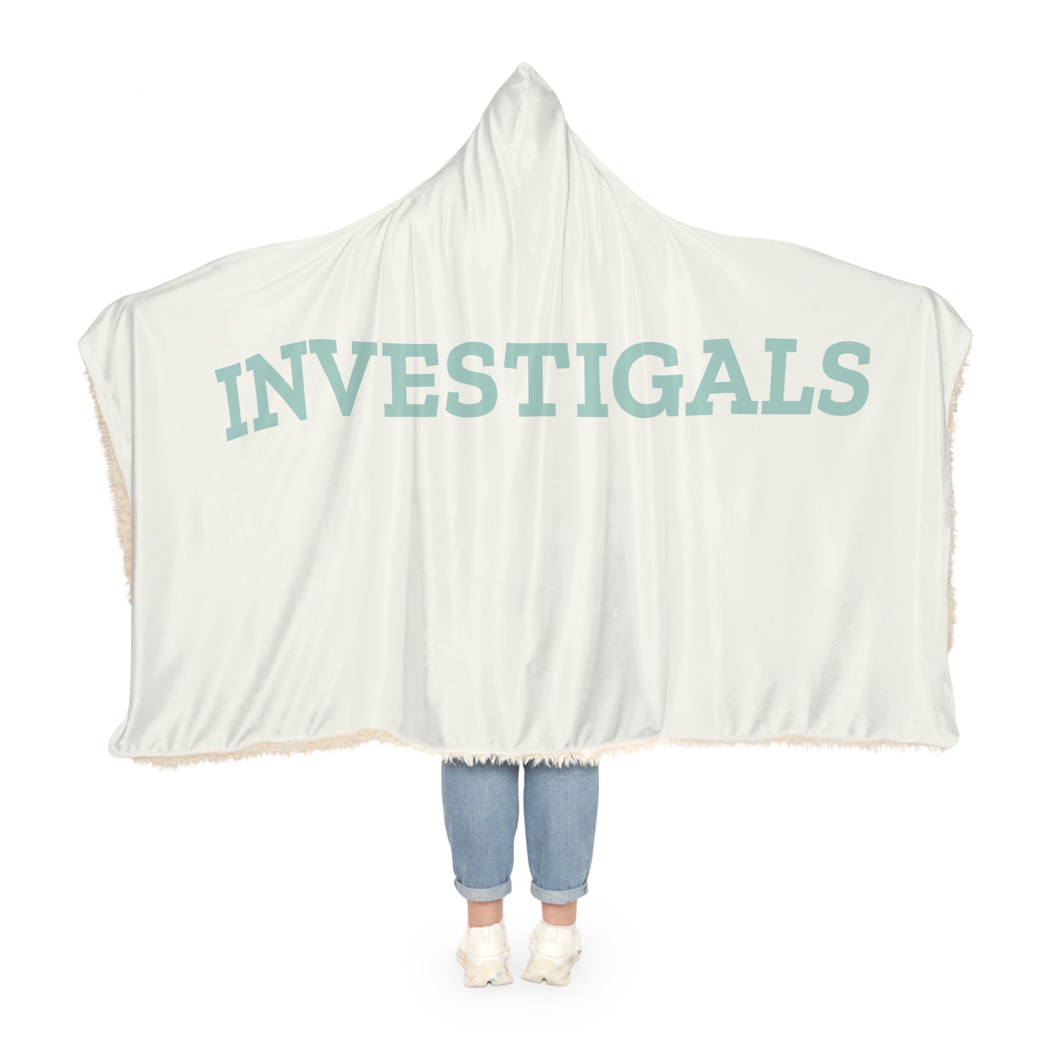 Hooded Blanket – “INVESTIGALS” Cozy Snuggle Throw for True-Crime Fans