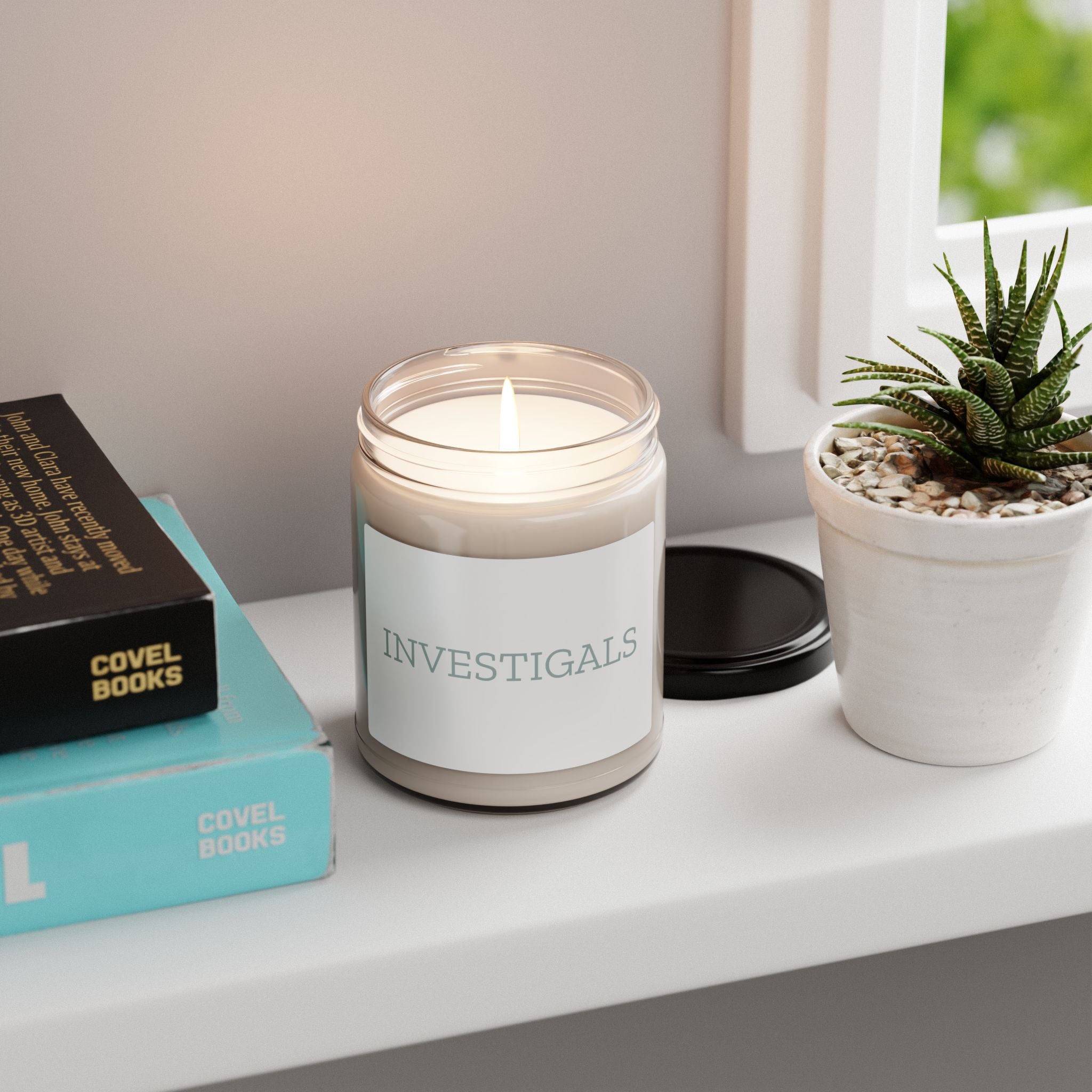 Investigate Scented Soy Candle — 9oz "INVESTIGAL" Jar Candle for Cozy Focus & Study Gifts