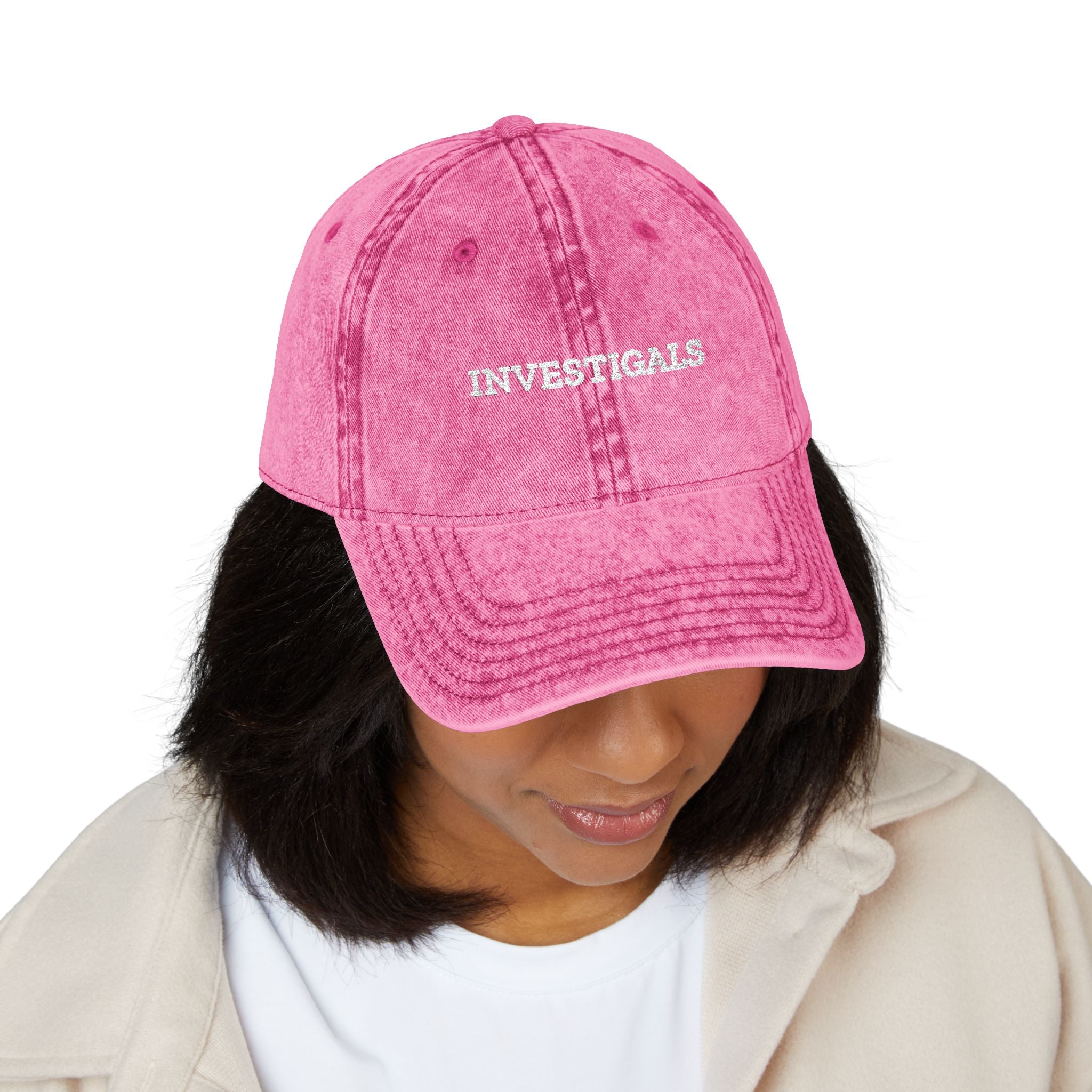 Vintage Embroidered Cap — "INVESTIGALS.COM" Cotton Baseball Hat